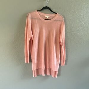 Eileen Fisher Sweater Women Petite Medium Peach Linen  Lightweight Tunic Rekaxed